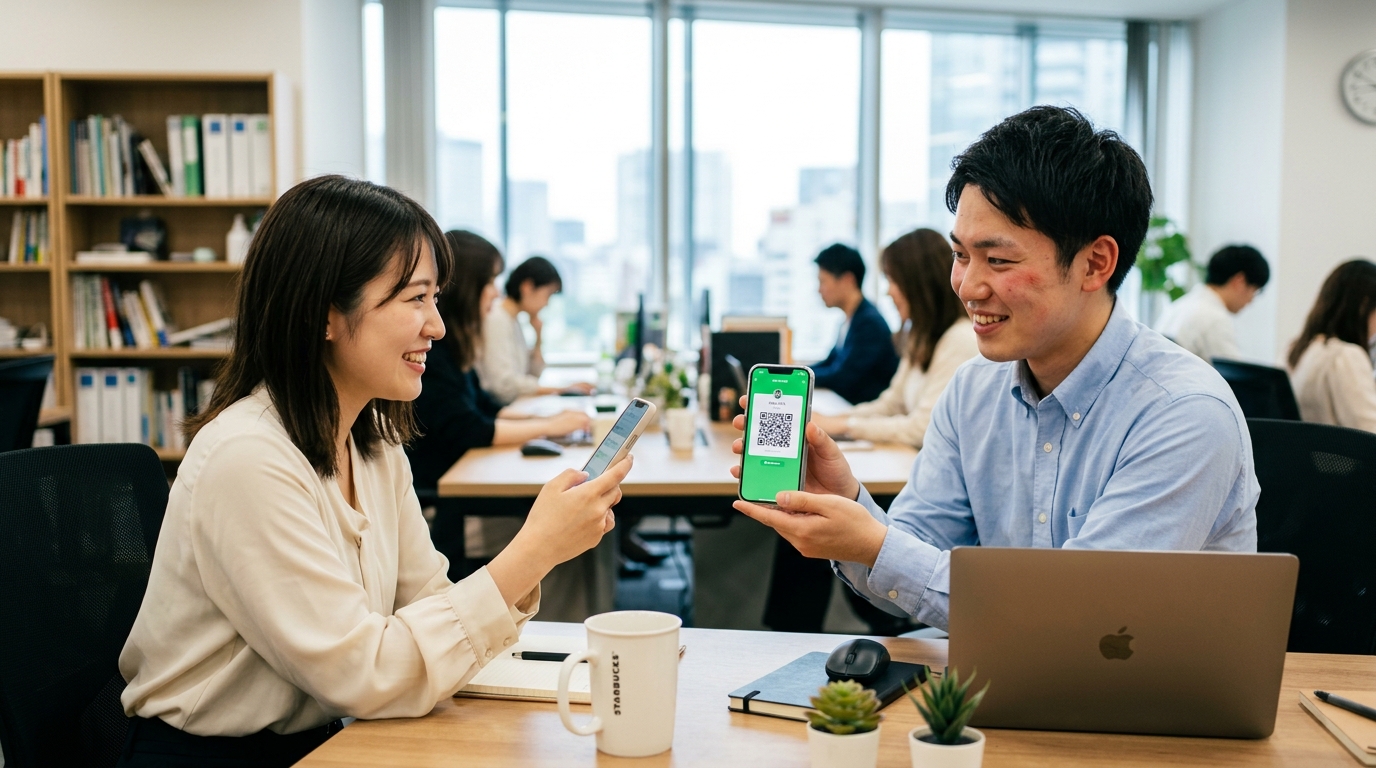 syokubadeno-linekoukan-danseikara