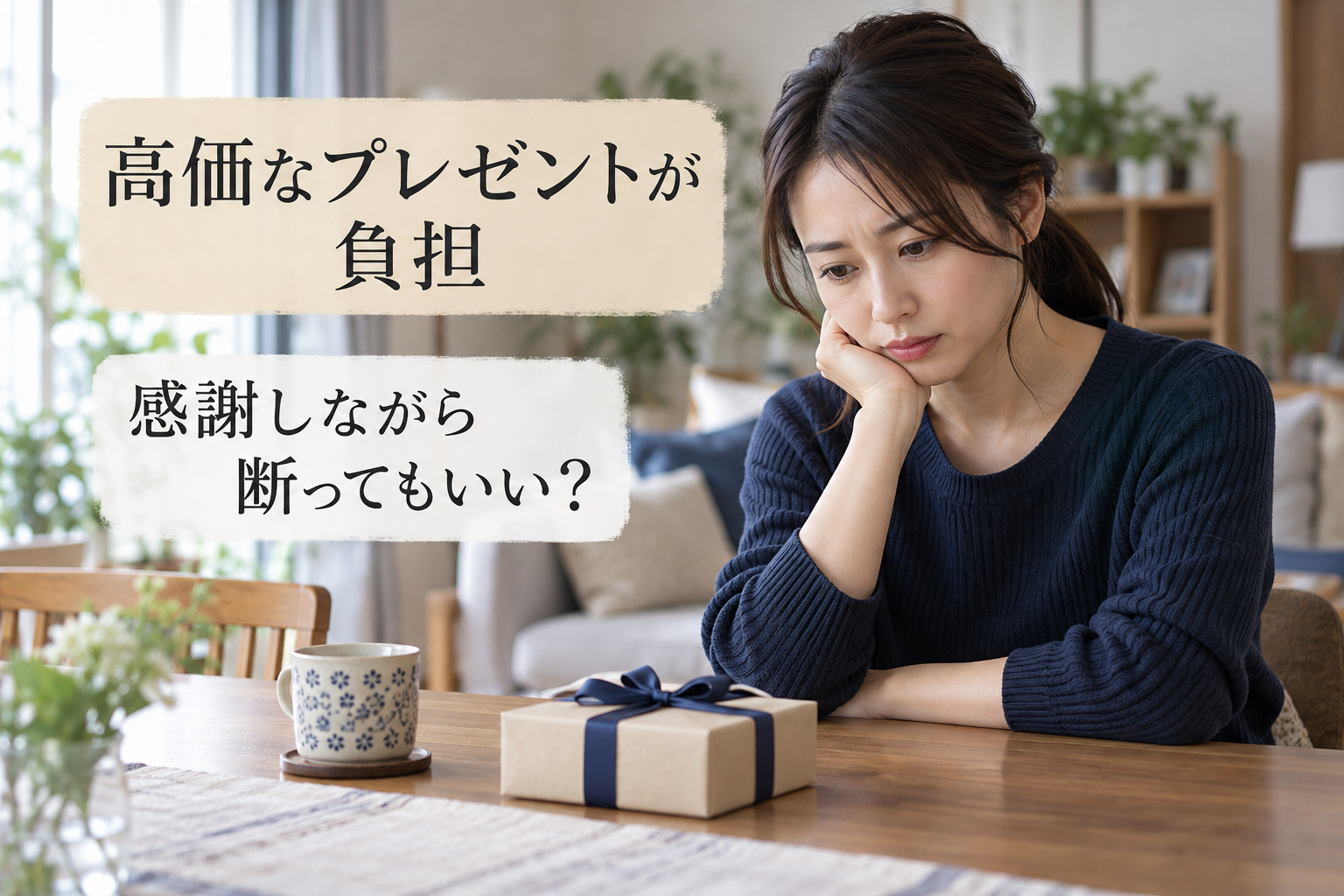 彼の高価なプレゼントが負担。でも喜ばないと悪い気がする｜34歳女性のAI恋愛相談