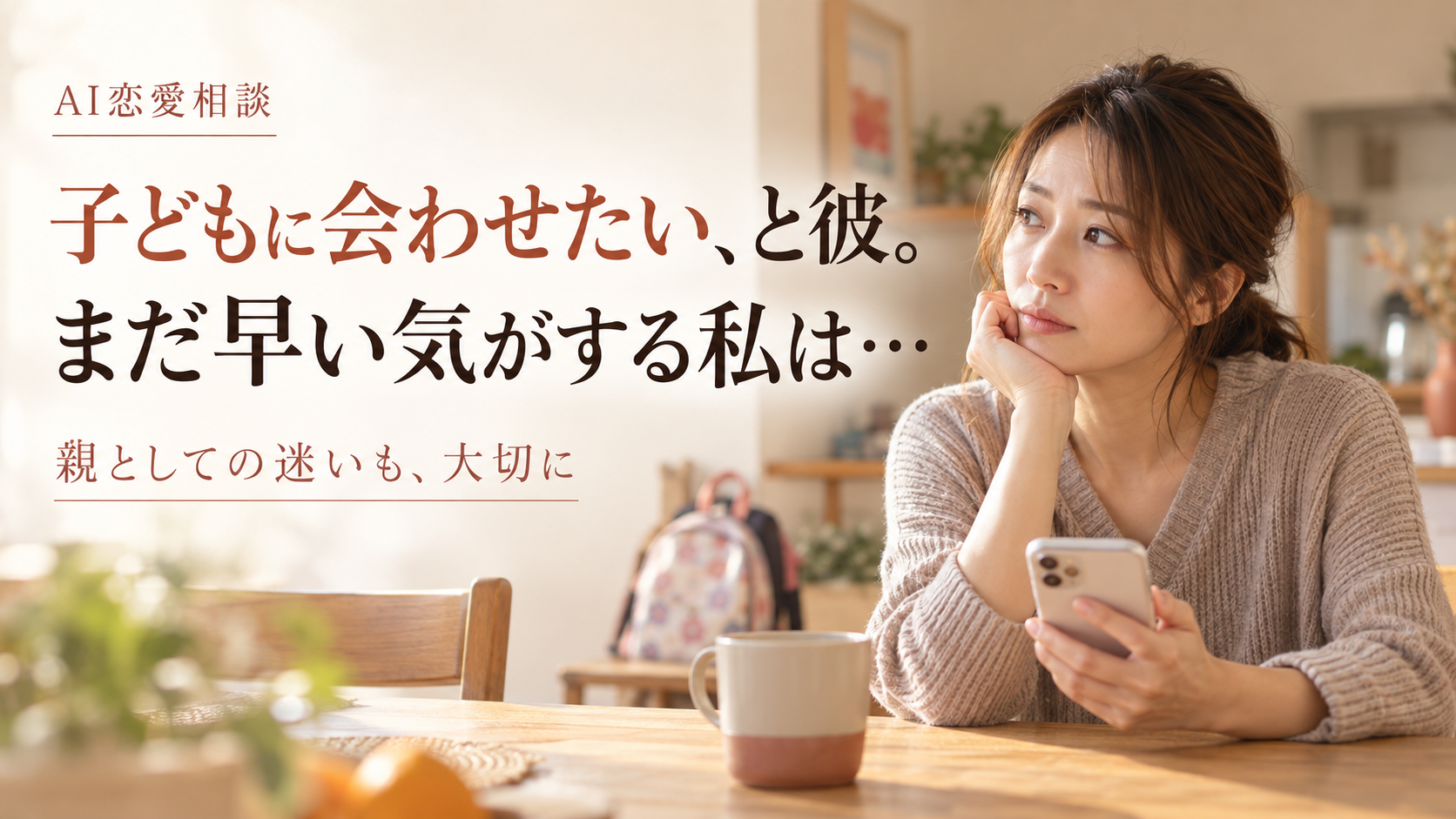 彼に「子どもに会わせて」と言われたけれど、まだ早い気がする｜36歳シングルマザーのAI恋愛相談のAI生成イメージ画像